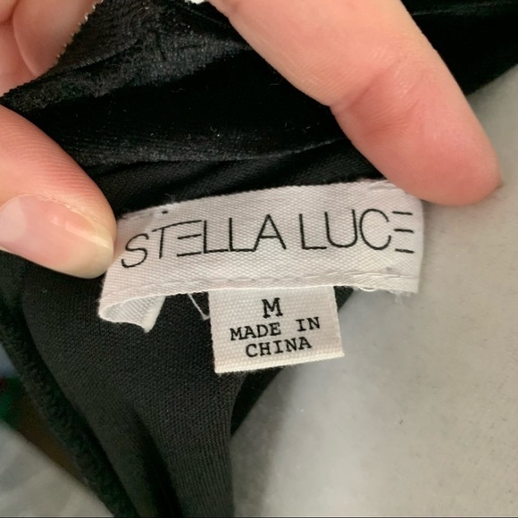 Stella Luce Black Velvet Romper Jumpsuit - Picture 6 of 7